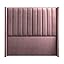 Vertical Panel Upholstered Headboard - Velvet (Charcoal Grey, Queen, Winged)