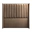 Vertical Panel Upholstered Headboard - Velvet (Charcoal Grey, Queen, Winged)