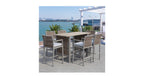 Design House 7-Piece Downtown Bright Bar Set: 6-Seater Outdoor Furniture in Light Beige