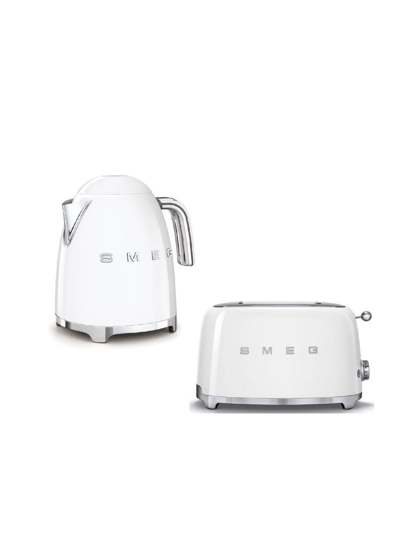 Smeg Retro Combo - 1.7 Litre 3D Logo Kettle Plus 2 Slice Toaster- Pink