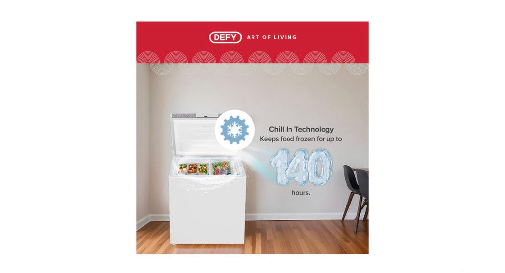 Defy 195 L Multimode Chest Freezer White– DMF470, Chill-In Tech, A-Rated Energy Efficient Deep Freezer
