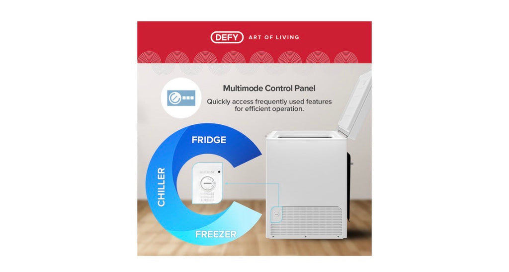 Defy 195 L Multimode Chest Freezer White– DMF470, Chill-In Tech, A-Rated Energy Efficient Deep Freezer