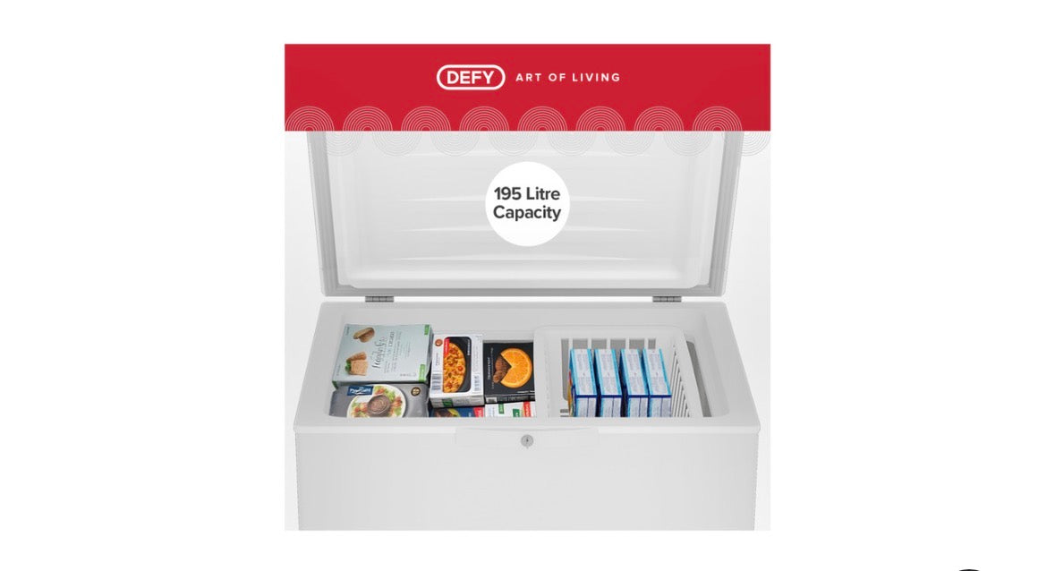Defy 195 L Multimode Chest Freezer White– DMF470, Chill-In Tech, A-Rated Energy Efficient Deep Freezer