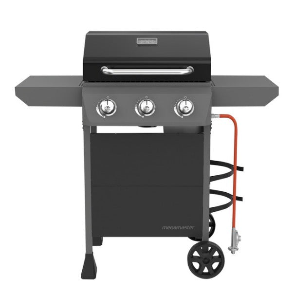 Megamaster Onyx Series 3-Burner Gas Braai Cast Iron Grids