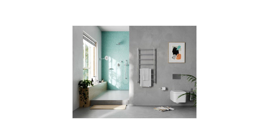 Jeeves Spartan F Heated Towel Rail Polished with Left Power Connection