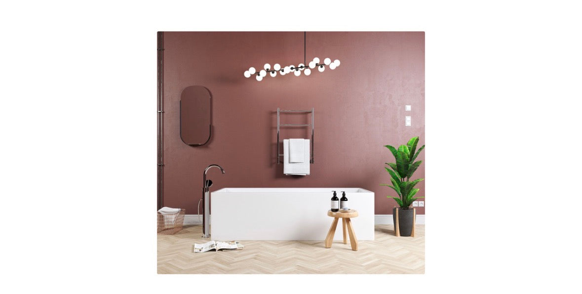 Jeeves Spartan I Heated Towel Rail Polished with Right Power Connection
