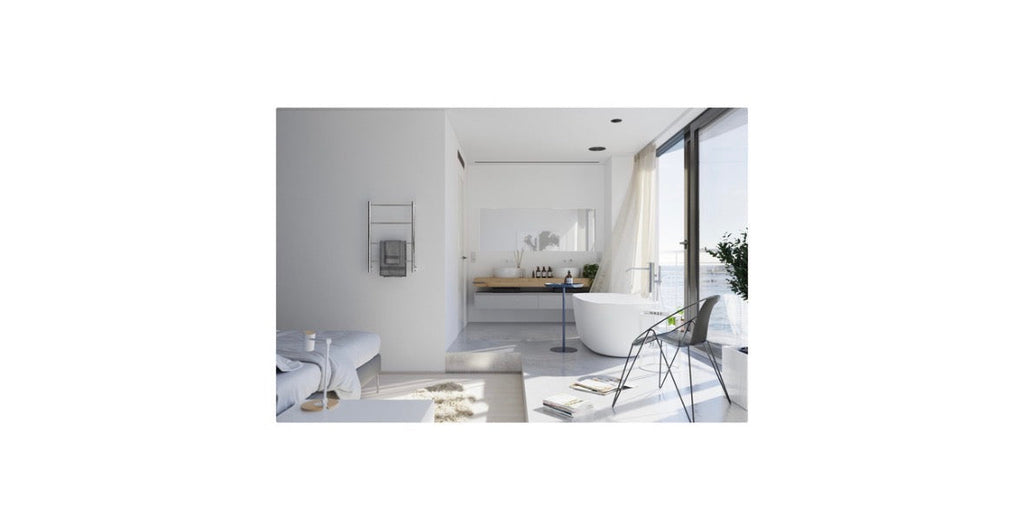 Jeeves Spartan I Heated Towel Rail Polished with Right Power Connection