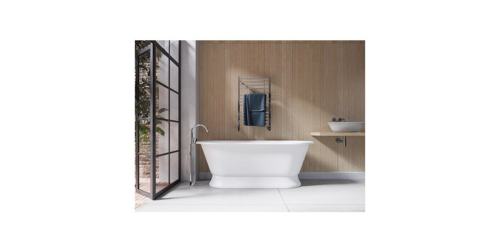 Jeeves Quadro P Heated Towel Rail Polished with Left Power Connection