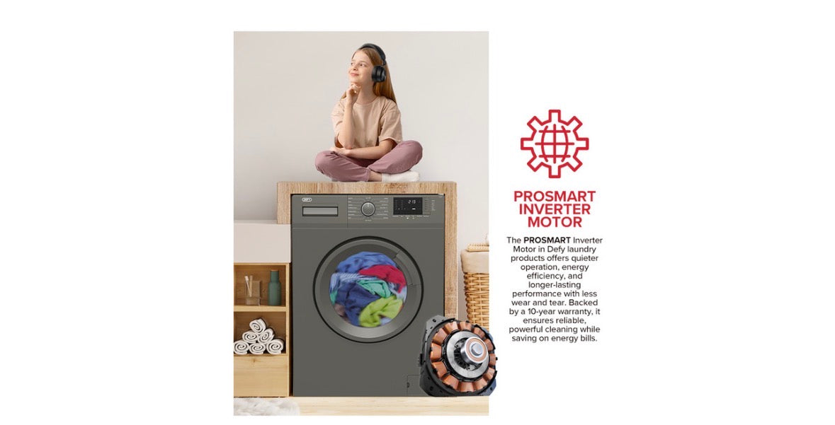 Defy 7 kg Front Loader Washing Machine Manhattan Grey