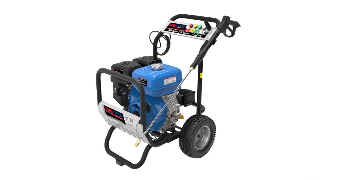 Gentech Industrial 303 Bar (4400 PSI) Petrol High-Pressure Washer - Heavy-Duty Machine for Contractors and Farms GPPW4400