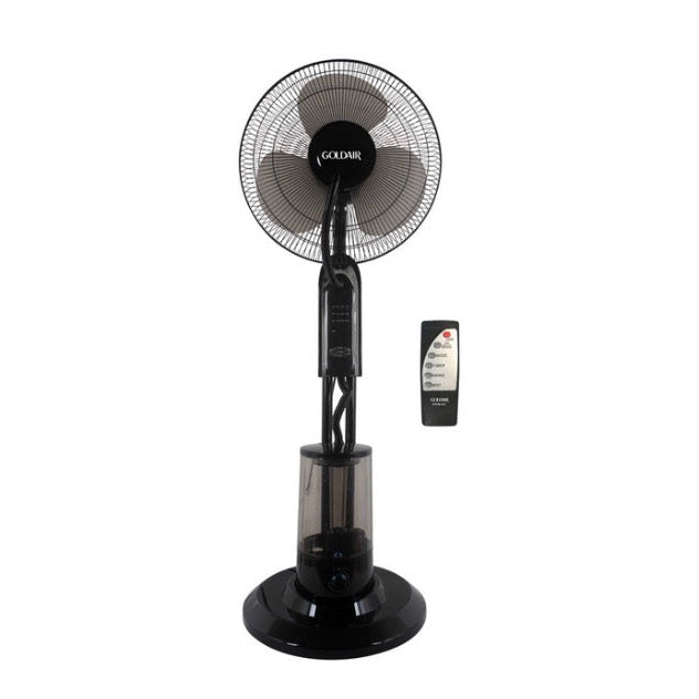 Goldair 40 cm Pedestal Mist Fan with Remote Black GPFM401
