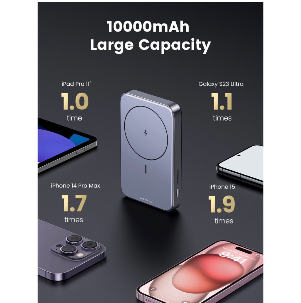 Ugreen 10000mAh Magnetic Wireless 20W Powerbank Black